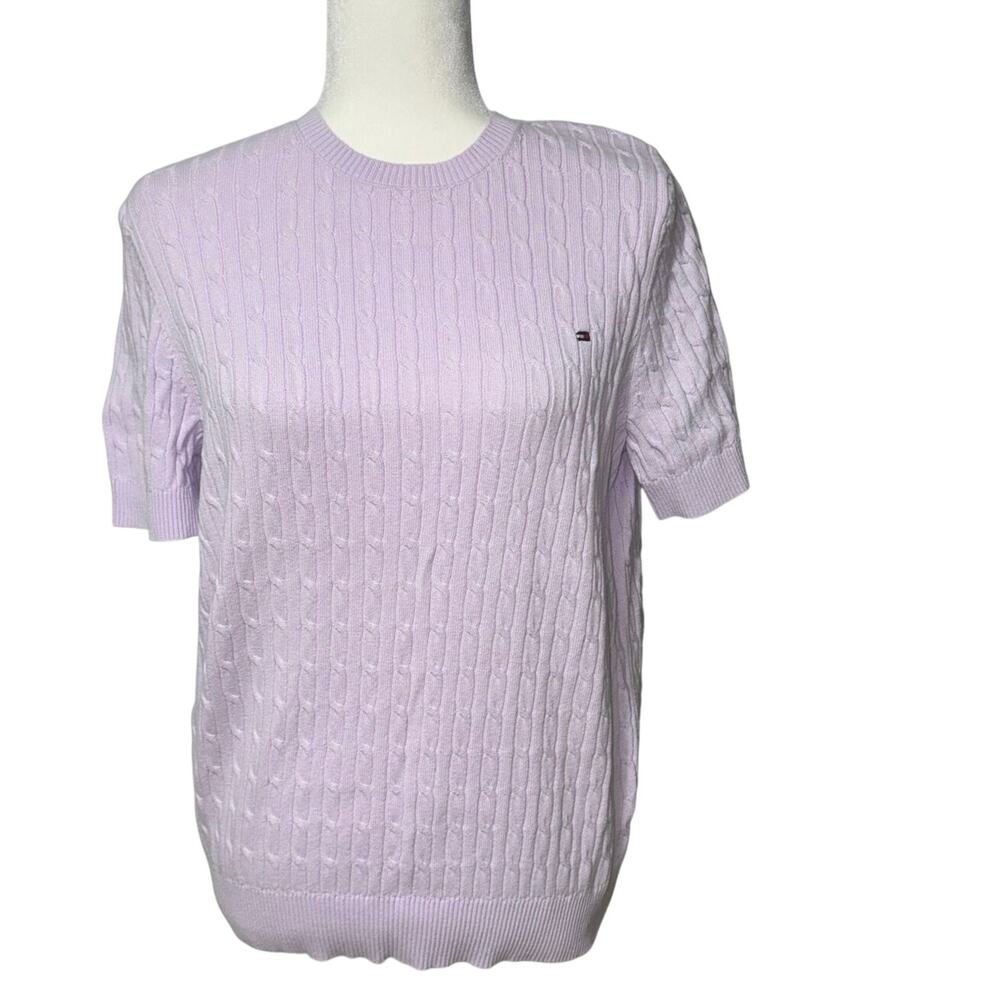Tommy Hilfiger Womens Large Sweater Fishermen Cable Knit Fall Cool Weather Basic